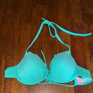 Victorias Secret Turquoise / Sea Form Halter Push-Up Bikini Top size 36C